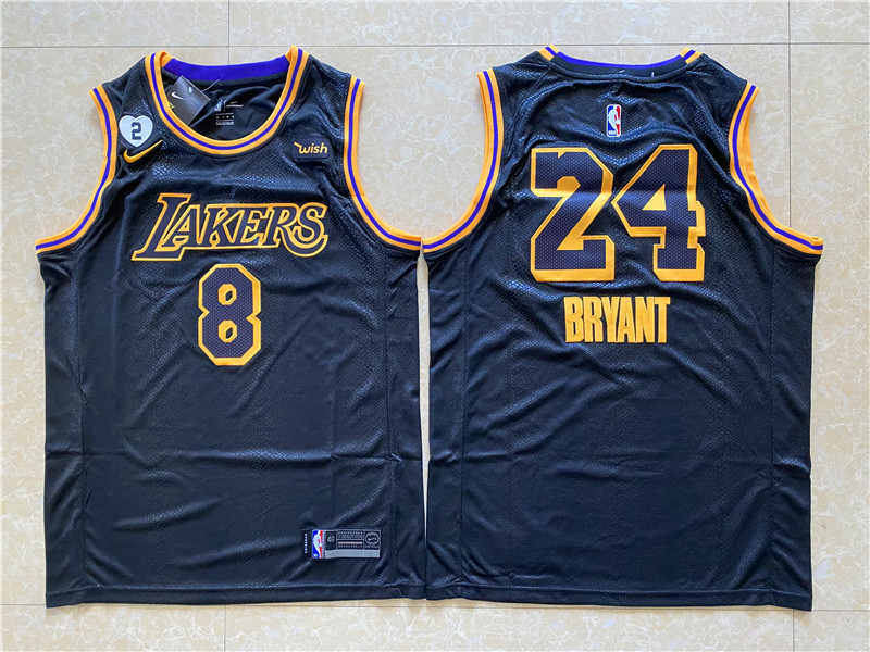 2020 Men Los Angeles Lakers #24 Bryant black Nike NBA jersey Print->los angeles lakers->NBA Jersey